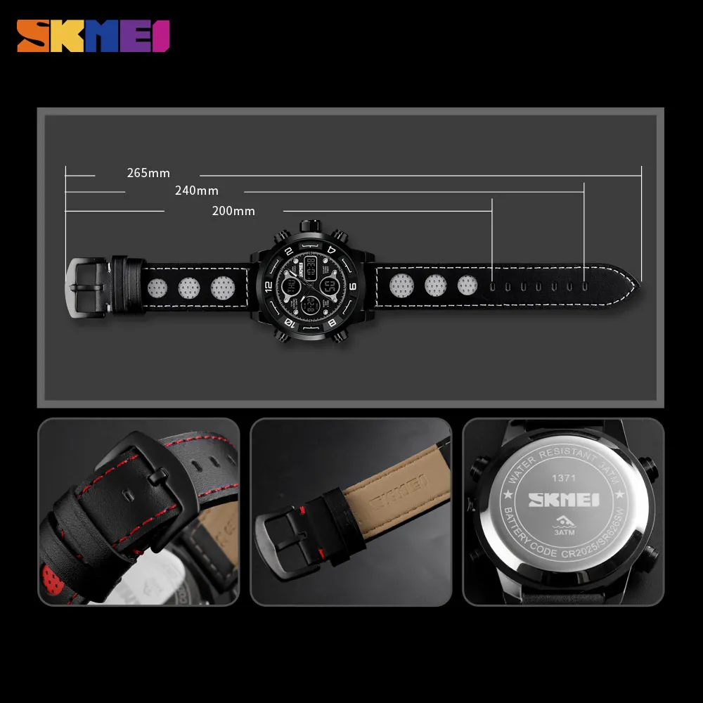SKMEI Men Sports Digital Countdown Fitness Watch Three Time Chronograph Stopwatch Dial Clock Electronic Relogio Masculino|Мужские