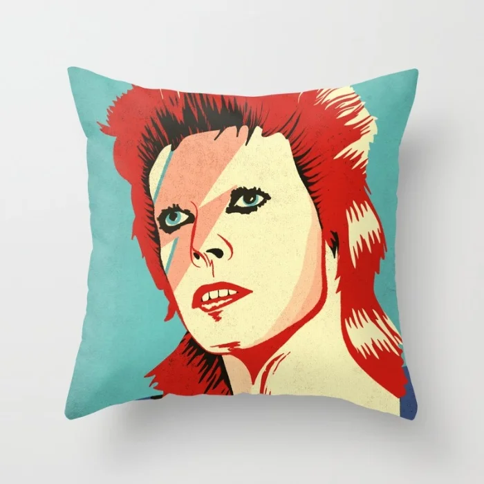 Мягкая глянцевая наволочка с изображением Дэвида Боуи 33 см x (две стороны)|pillowcase