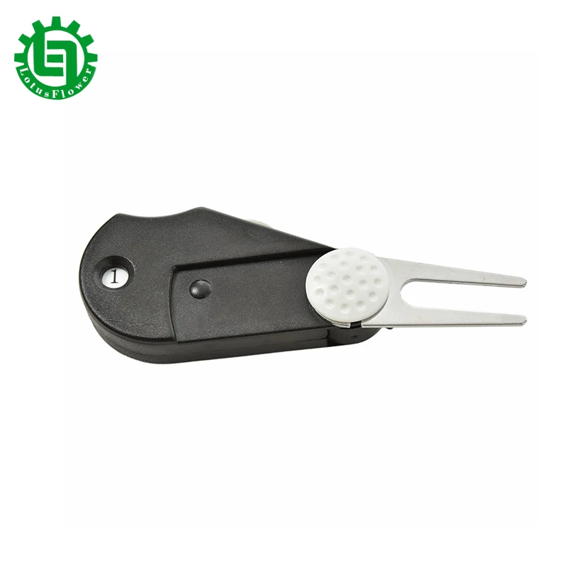 

Многофункциональный инструмент Lotusflower 5 в 1, черный многофункциональный инструмент для гольфа с кистью и маркером, счетчик очков, очиститель...