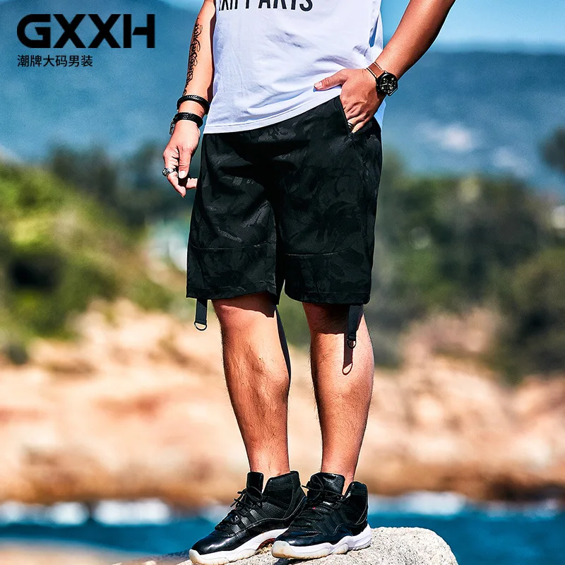 GXXH летние мужские мешковатые шорты размера плюс XXL 3XL 5XL 6XL с эластичной талией и