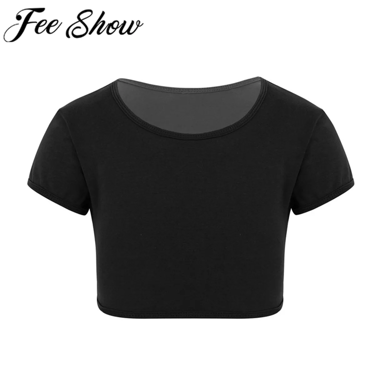 FEESHOW/детская футболка короткий хлопковый топ с короткими рукавами для девочек