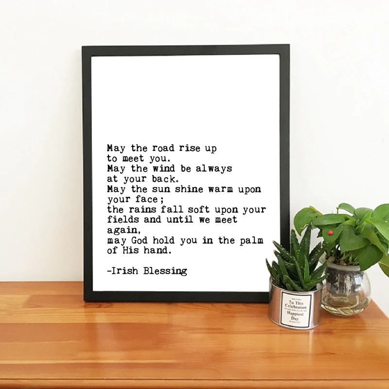 Ирландское благословение литературный Печать на холсте и плакат может дорога поднимается к нам в гости! цитаты живопись для дома настенные Арт Декор