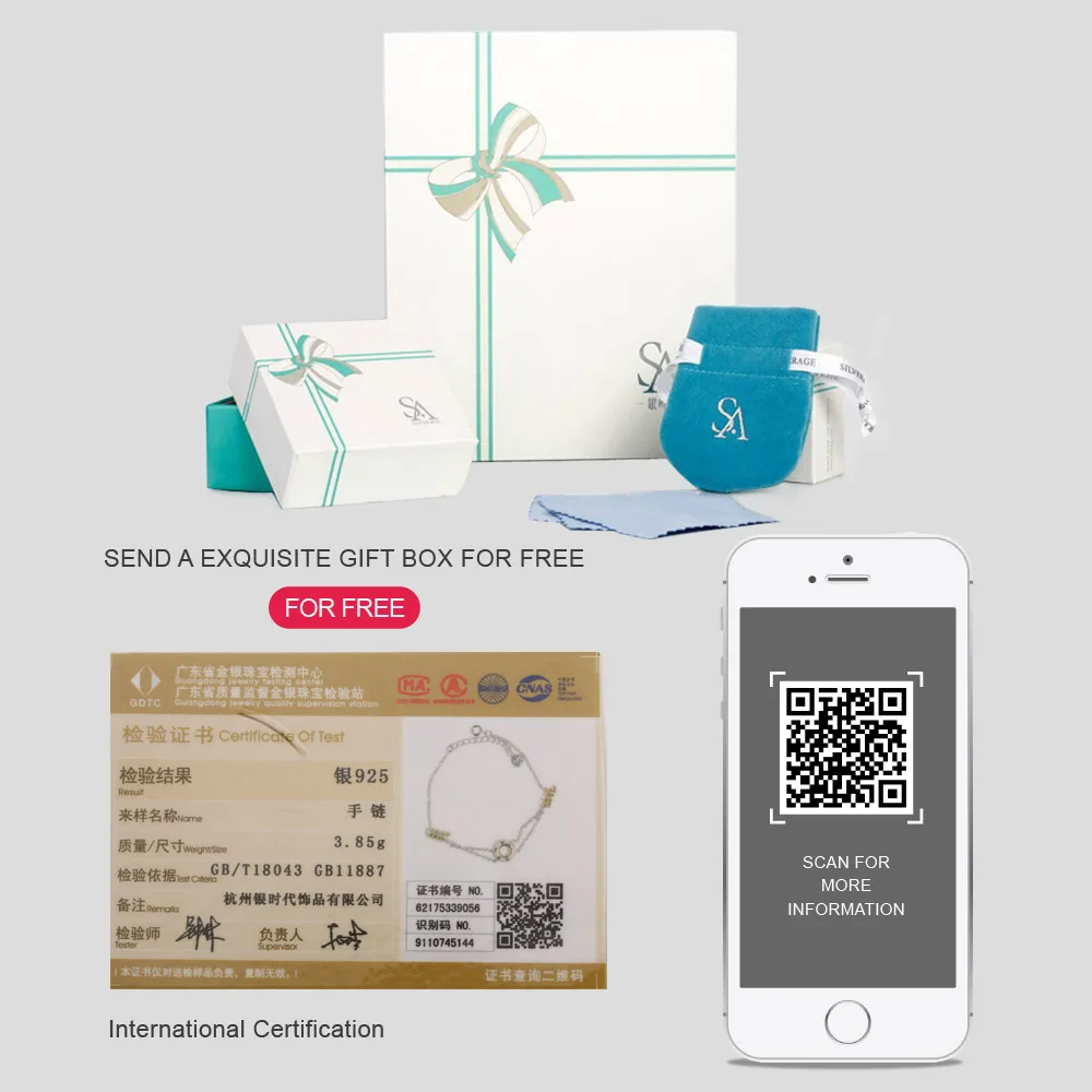 

SA SILVERAGE 925 Sterling Silver Donut Bracelets & Bangles Women AAA Zirconia 925 Sterling Silver 18K Gold Color Bracelet 2019