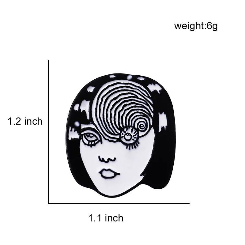 Qihe ювелирные изделия глаза томие булавка Junji Ito Tomie эмалированная булавка Horrow Comic Face значки броши на булавке
