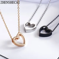 fashion necklace heart design black gold sliver color hollow simple jewelry for women wedding party 2021 hot new