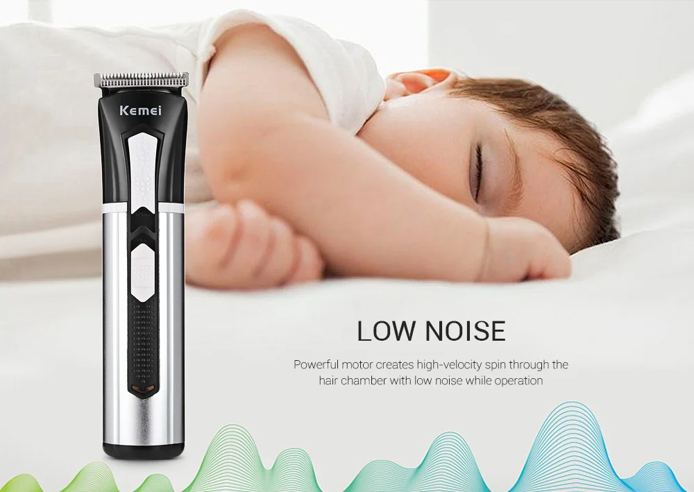 Kemei KM-3007 профессиональная электрическая машинка для стрижки волос, машинка для стрижки волос Титан легированное лезвие 3 в 1 низкий уровень шума четыре ограничивающие насадки
