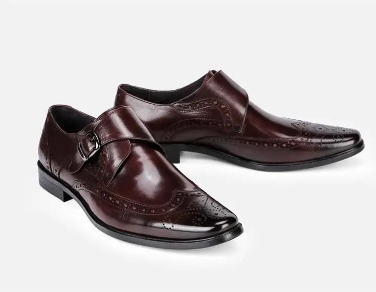 Модельные туфли мужская повседневная обувь из натуральной кожи с перфорацией