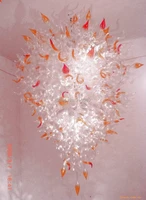 large luxury orange glass chandelier lamp wholesale cheap led lights large hotel lobby led crystal chandelier lighting