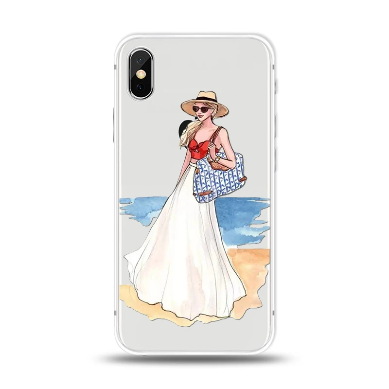 Fashion Girls Moible Phone Bag For Apple iphone X Case Ultra Thin Soft TPU Lady Women Back Covers for iPhone 10 Capa Shell Cover |