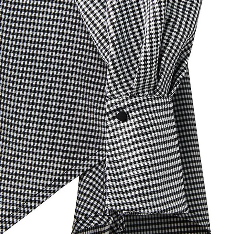 Платье рубашка TWOTWINSTYLE с длинным рукавом фонариком треугольным вырезом и высокой