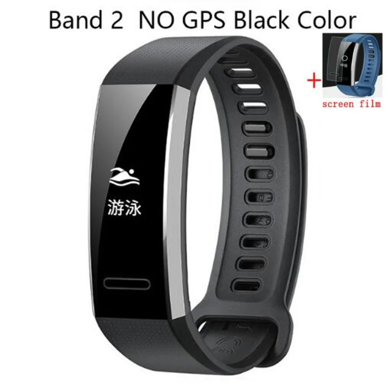 black no GPS Браслет huawei Band 2 pro B29 B19 для монитора фитнеса 50 м для плавания водонепроницаемый Bluetooth oled-браслет для мужчин и женщин - Цвет: black no GPS