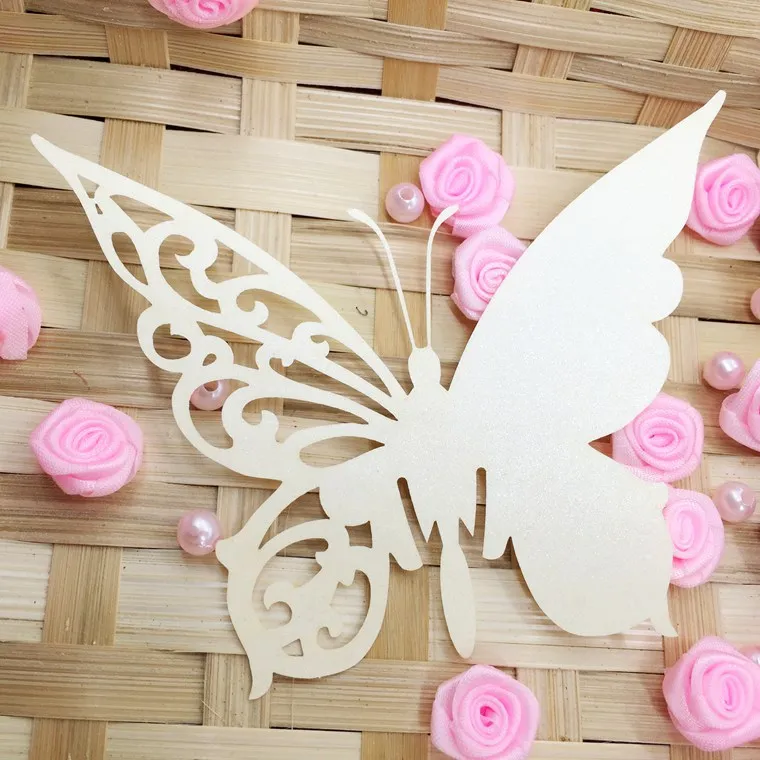 Butterfly Shape Red Wine Cup Card Laser Engraved Wedding Birthday Party Glass Table Decoration Supplies 5zSH054 | Дом и сад