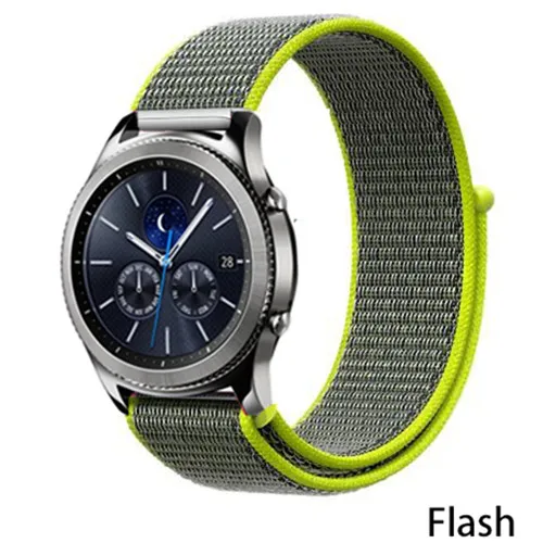 22 мм 20 мм ремешок для часов samsung galaxy watch active 42 мм 46 мм gear S3 s2 Frontier классический ремешок huami Amazfit bip huawei gt 2 - Цвет ремешка: flash yellow2