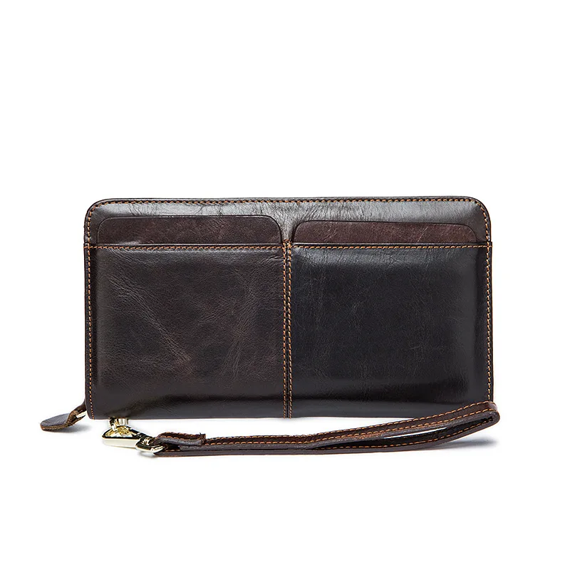 

Business Dual Pocket Men's Wallet Long Multi Card Large Capacity Multi Card Position Genuine Leather Men's Day Clutches