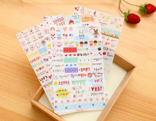 

6 шт./лот Kawaii простая жизнь ПВХ наклейки DIY Скрапбукинг дневник телефон украшения бумажные наклейки для детей Подарки