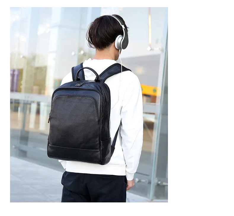 Новый бренд 100% из натуральной коровьей кожи Мужские рюкзаки Модные зимние сапоги