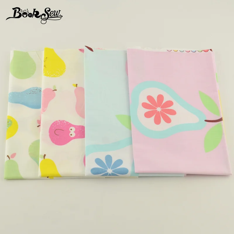 Книжная 100% хлопчатобумажная ткань печать красочные груши дизайн для вышивания