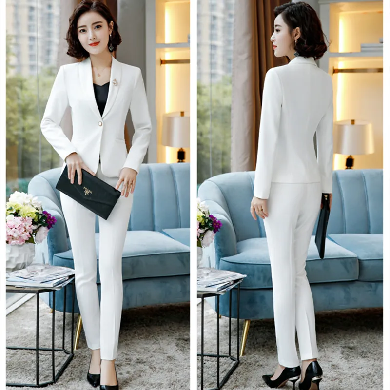 

Women's suit solid color slim slimming women's suit two-piece suit (jacket + pants) women's business office formal suit