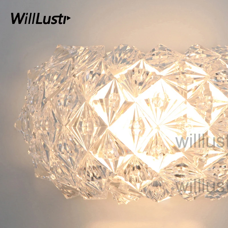 

Willlustr crystal acrylic bead wall lamp bedside rest room hotel restaurant diamond wall sconce wall light lighting fixture