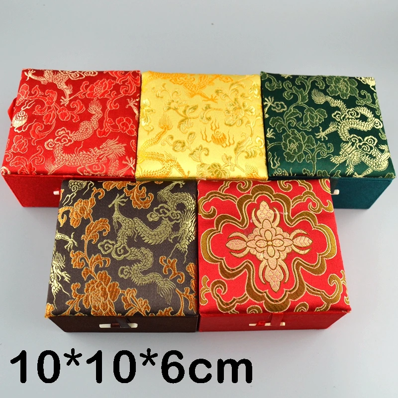 Высококачественная коробка для Драгоценностей из парчи 10*10*6 см подарочные