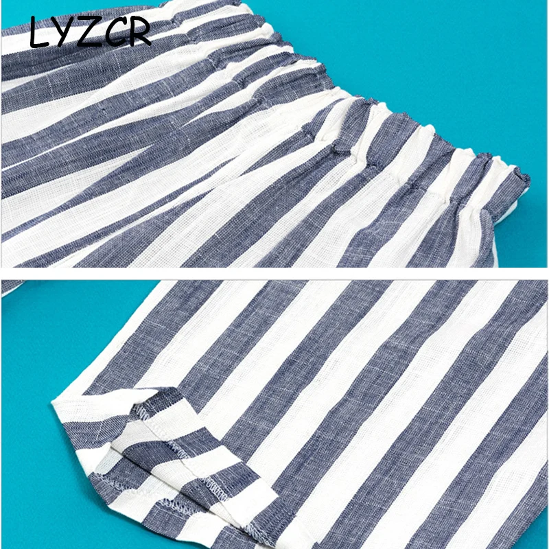 Брюки женские полосатые с широкими штанинами Свободные повседневные штаны