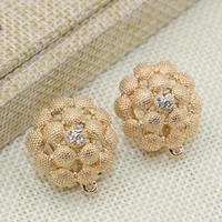 high grade gold color frost matte flower shape 20mm ear stud earrings for women weddings party gifts elegant jewelry b2824