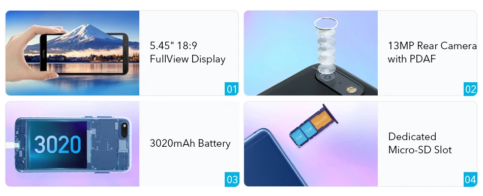 Смартфон Honor 7 Play с глобальной ПЗУ 5,4" Fullview 2 Гб 16 Гб MT6739 четырехъядерный Android 8,1 камера 13 МП 3020 мАч Google Play