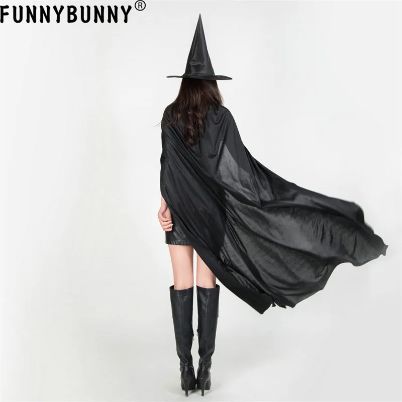 FUNNYBUNNY шляпа ведьмы Хэллоуин Для Взрослых Черная необычное платье ужас жуткий для