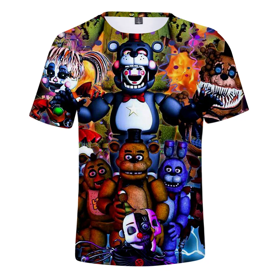 Футболка Fnaf с 3D принтом пять ночей у FNAF для мужчин и женщин модная рубашка
