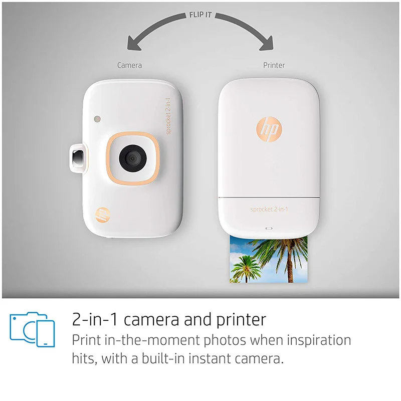 Hp звездочки 2-в-1 Портативный фотопринтер& Фотоаппарат моментальной печати для 5*7,6 см(2x3-inch) липкий покрытием цинк Фотобумага