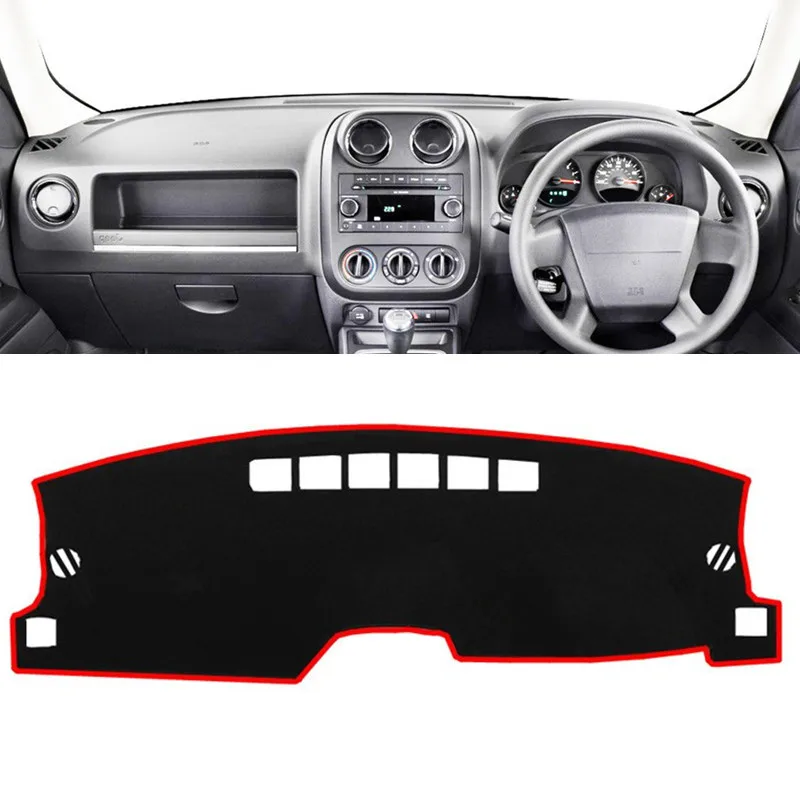 

Car Dashboard Cover Mat Pad Dash Sunshade Instrument Dashmat Carpet Accessories For Jeep Patriot Compass 2011-2015 2016 2017 RHD