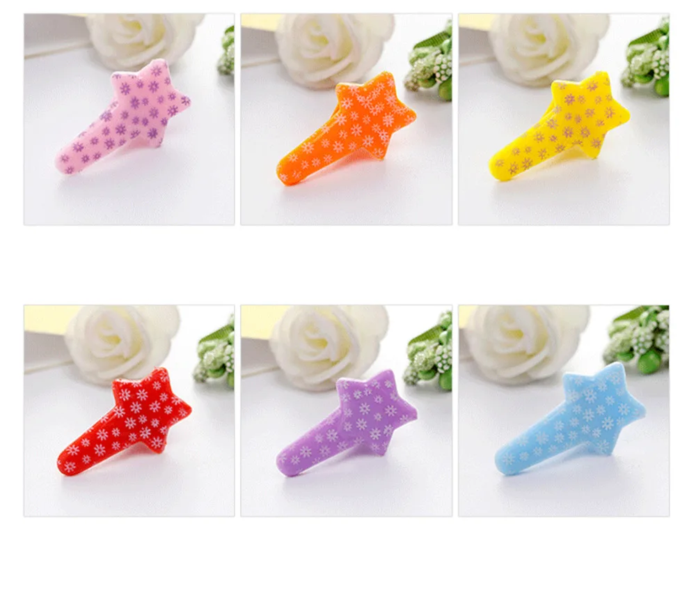 6 шт./лот Пять Звезда Форма Заколки Дети Точка Аксессуары Для Волос Принцесса Моды