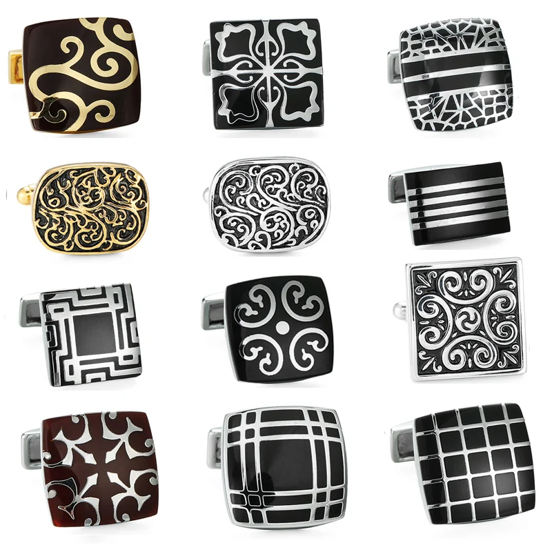 Запонки KC мужские в стиле ретро классические запонки виде клевера французская