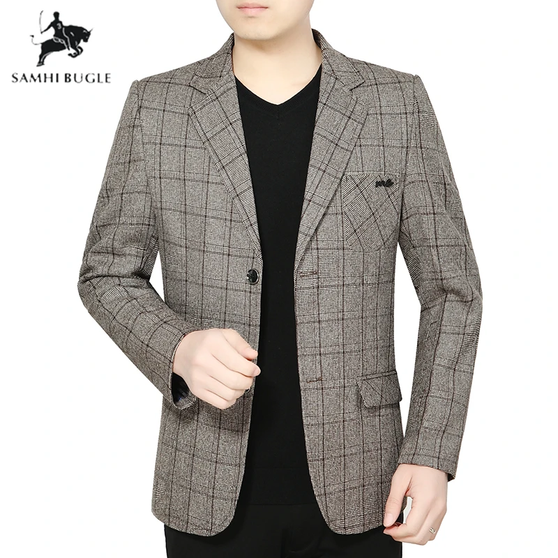 Новинка осени 2020 мужской костюм куртки деловой Повседневный клетчатый полосатый