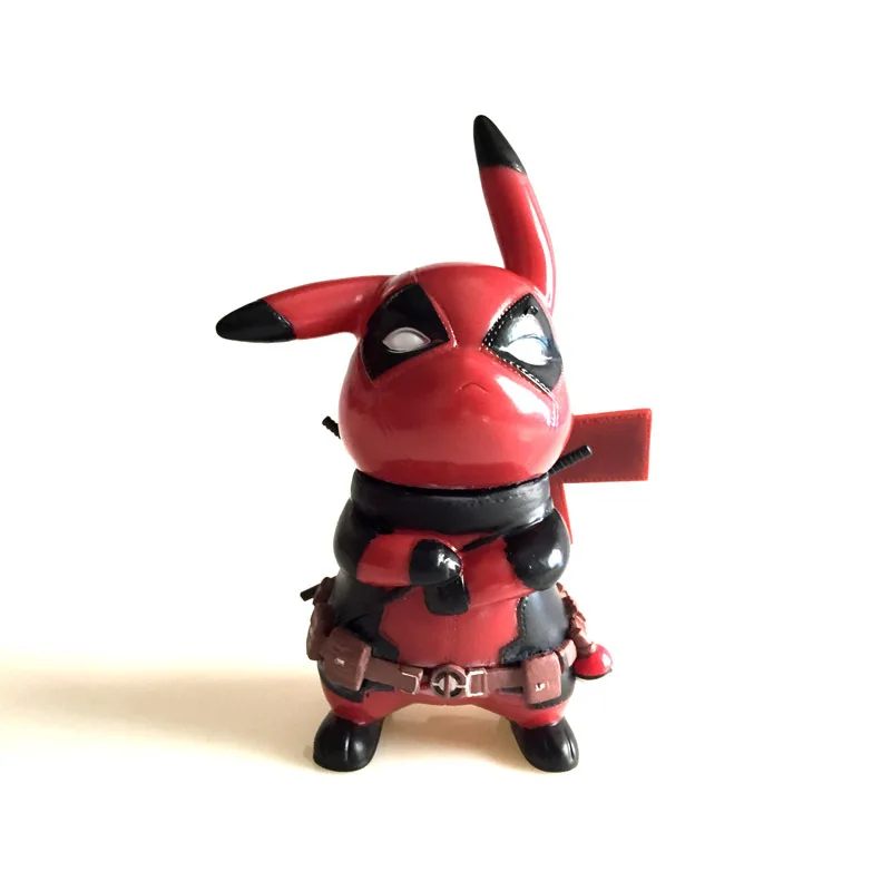 Аниме pikachu фигурка cos Deadpool фигурка ПВХ фигурка Покемон фигурки мультфильм фильм игрушки кукла с коробкой 10 см