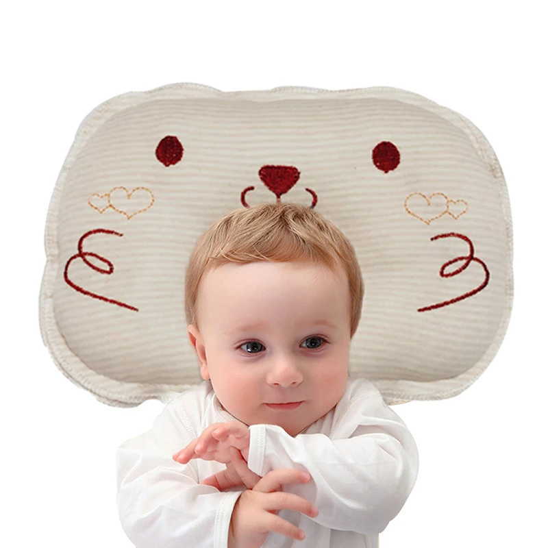 Детская подушка с изображением медведя антирулонная плоский подголовник