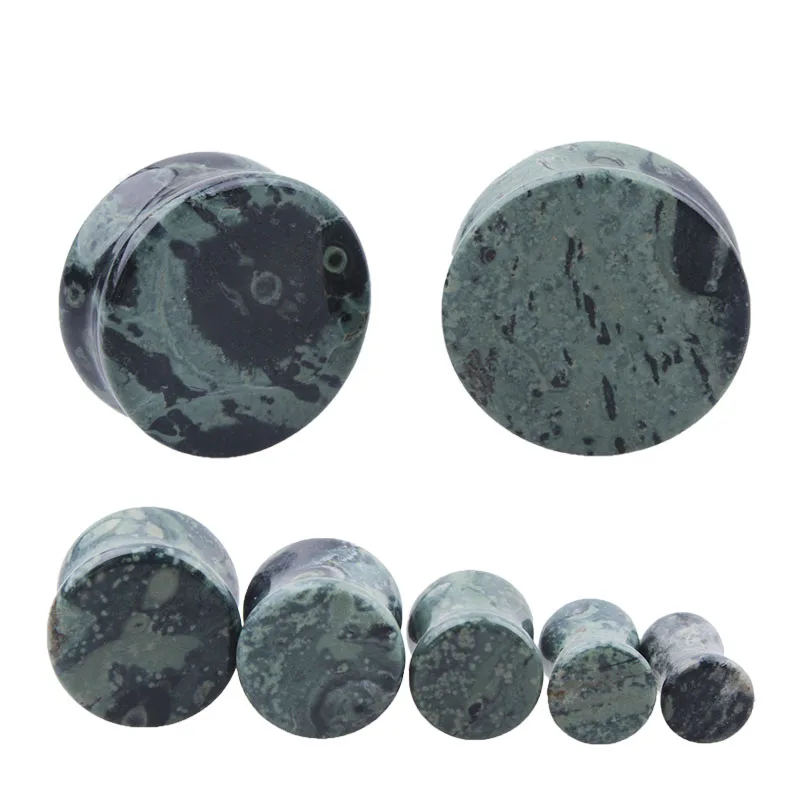 Зеленый глаз камень ушной датчик Вилка расширитель уха туннель пирсинг