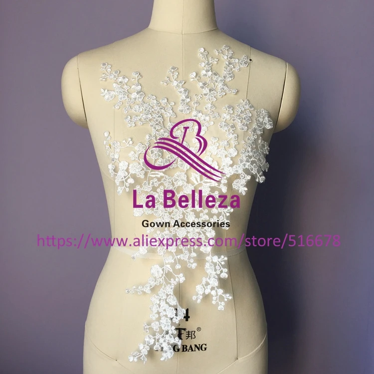 5 шт./лот хорошее качество белый полиэстер вышивка патчи свадебное платье/Сделай