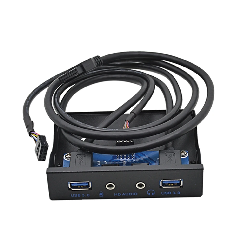 Супер скорость 20 Pin 4 порта USB 3 0 концентратор + HD аудио 5 мм разъем для наушников Mic