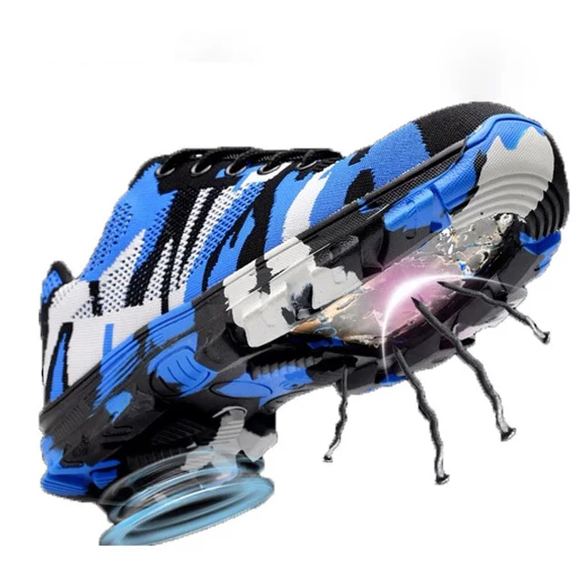 Новинка камуфляжная Мужская обувь со стальным носком Рабочая безопасная дышащая