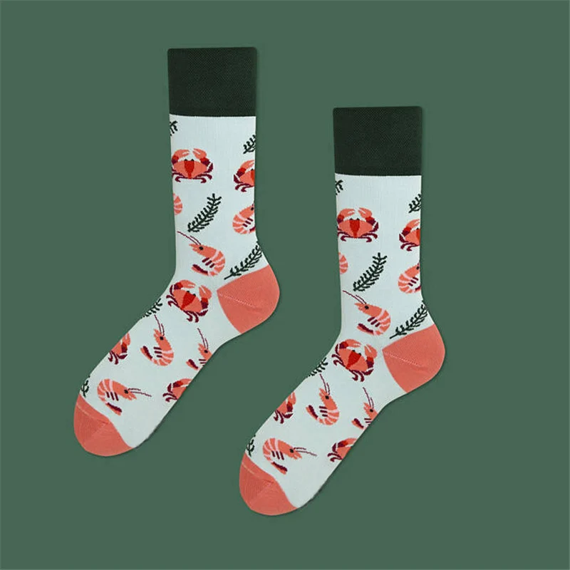 52069 Moda Socmark Новые счастливые мужские носки/женские забавные креативные носки с мороженым модные длинные пара носков Брендовые повседневные носки для скейтборда - Цвет: 52069