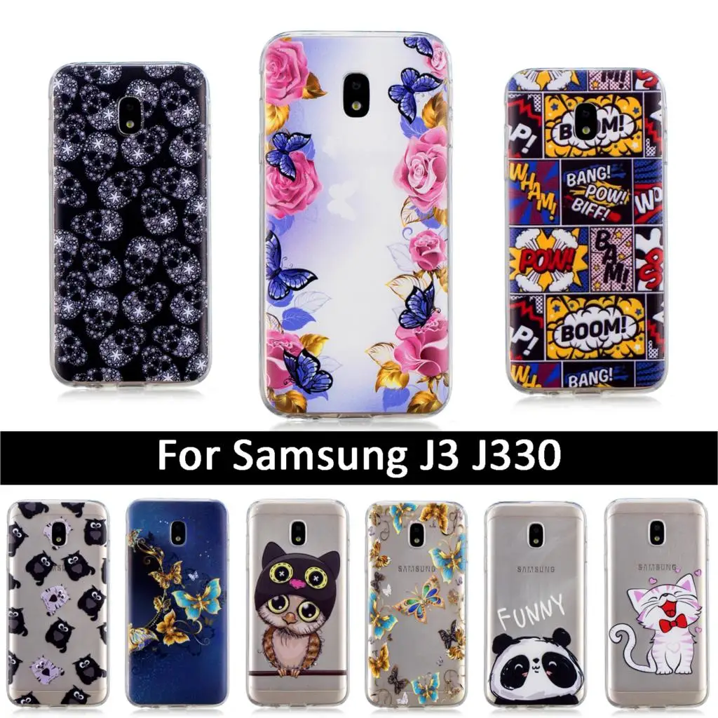 Мягкий ТПУ силиконовый чехол для Samsung Galaxy J3 J330 2017 EU версия окрашенные Чехлы J 3 330