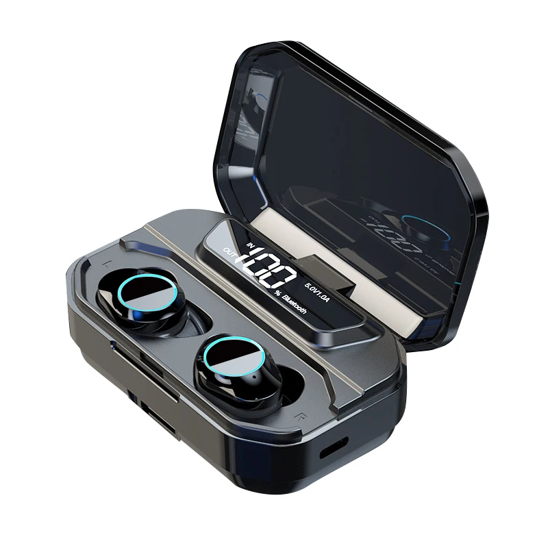 Черный Arlado G02 TWS Bluetooth наушники беспроводные наушники с тяжелыми басами сенсорное управление стерео гарнитура с зарядным устройством 3000 мАч - Цвет: Черный