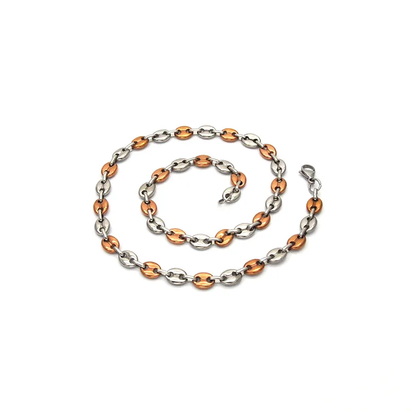 Модные лучшие продажи универсальное Нержавеющее ожерелье серебро розовое