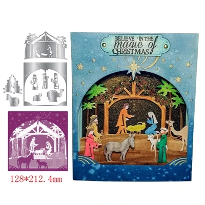 H3749 Build a Scene Dies Winter Christmas Xmas Metal Cutting Die Stencil For Diy Scrapbooking Cards Crafts Dies Cutter Decor - Цвет: H3749