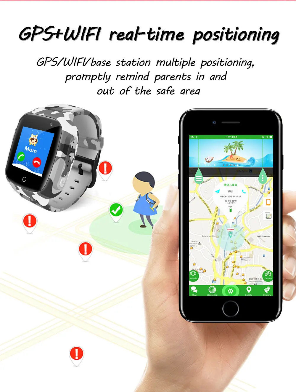 Умные часы для детей, gps, аварийное расположение, SOS, детские часы, анти-потеря, ответ на вызов, камера, детские часы, kinder horloge для мальчиков