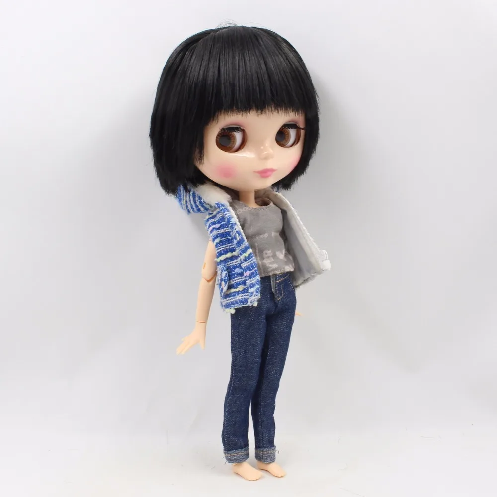 Кукла ICY DBS Blyth для мальчика BL9601 черный короткий сустав волос белая кожа 1/6 30