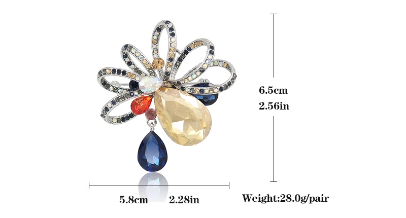 Женская Брошь из цинкового сплава с кристаллами|rhinestone flower brooch|crystal broochflower brooch pin |