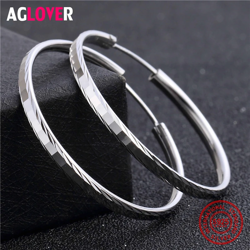 Женские классические серьги кольца AGLOVER роскошные круглые с ромбовидным кольцом