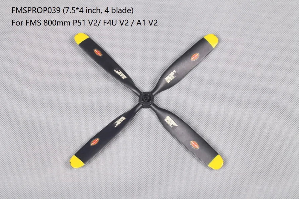 

FMS 800mm Mini P51 P47 F4U A1 V2 Propeller 7.5*4 4 blade PROP039 RC Airplane Aircraft Model Plane Spare Parts Accessories